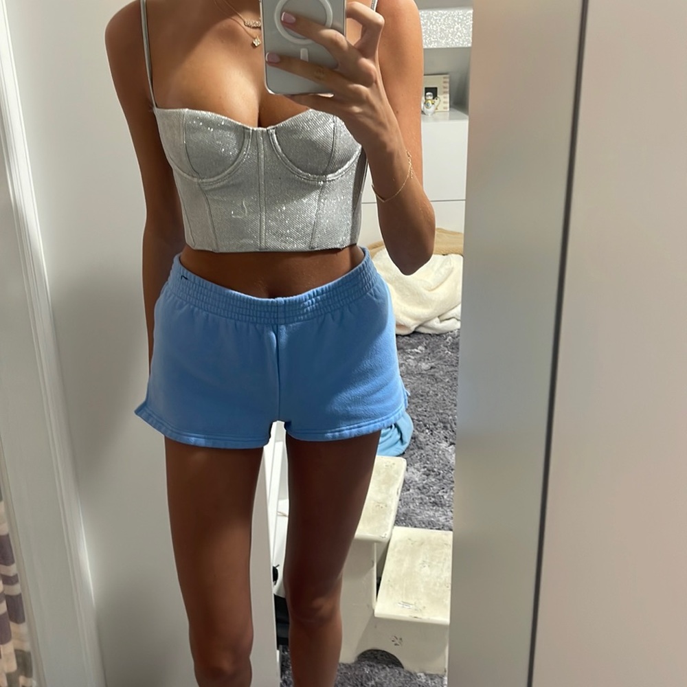 White fox sparkly bustier top